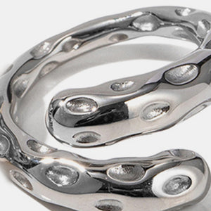 Titanium Steel Gold-Plated Bypass Ring dbe7dc98-716e-4270-a7ed-5d8bd7a8362d-Max Trendsi