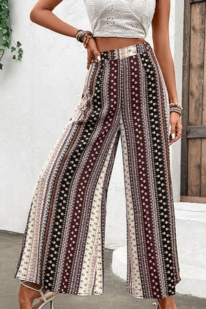 Shiny Floral High Waist Wide Leg Pants dc51de6a83c24a9ab74e4afe84a36b9b-Max Trendsi