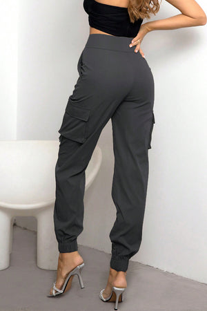 High Waist Cargo Pants dc6f44bdec894d50833b648868a3e107-Max Trendsi