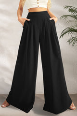 FAM-FAM High Waist Wide Leg Pants Black dd247558-e023-4a4c-b141-16209e4cd25c-Max Trendsi