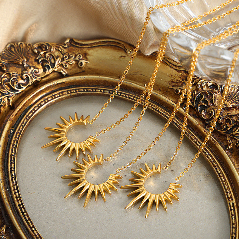 18K gold trendy and fashionable C-shaped star design simple style necklace dd8745ae-8d48-42ac-99f0-c90e86c51f5b Artshiney
