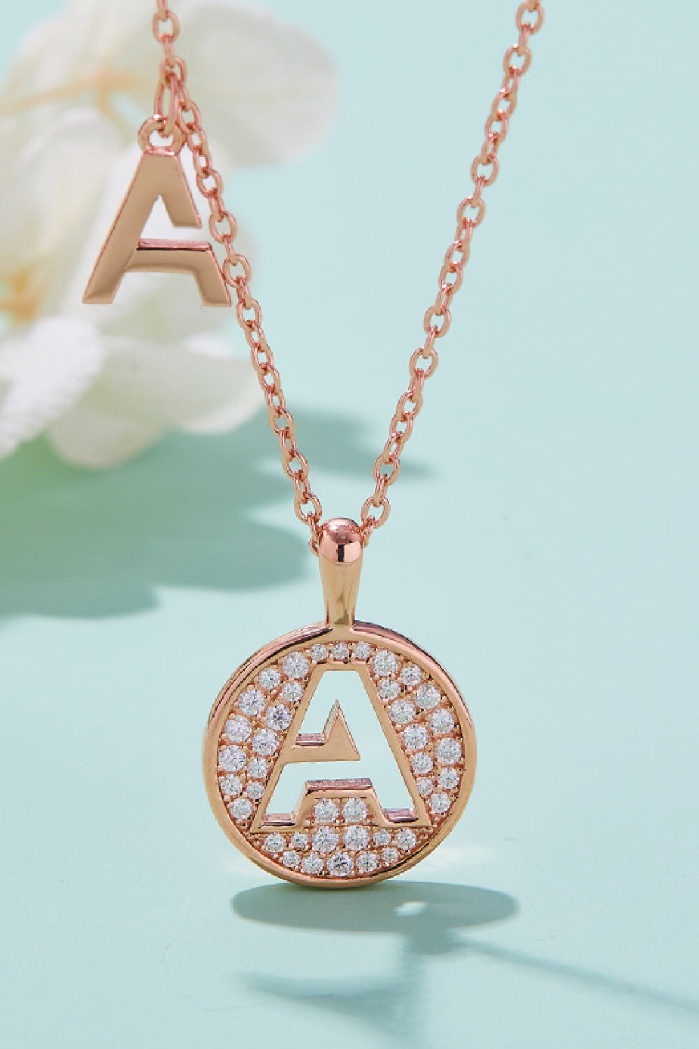 Moissanite A to J Pendant Necklace dd897e1bae184e8ebffad95602e87334-Max Trendsi