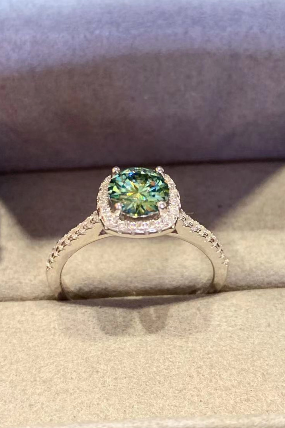 Adored 3 Carat Moissanite Platinum-Plated Cluster Ring ddea3200d3444dd7a4eaebc1a946a831-Max Glownestbest