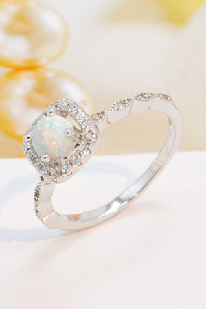 925 Sterling Silver Inlaid Opal Ring de8fbb8e9afb444db2a101cc1e7290f8-Max Trendsi