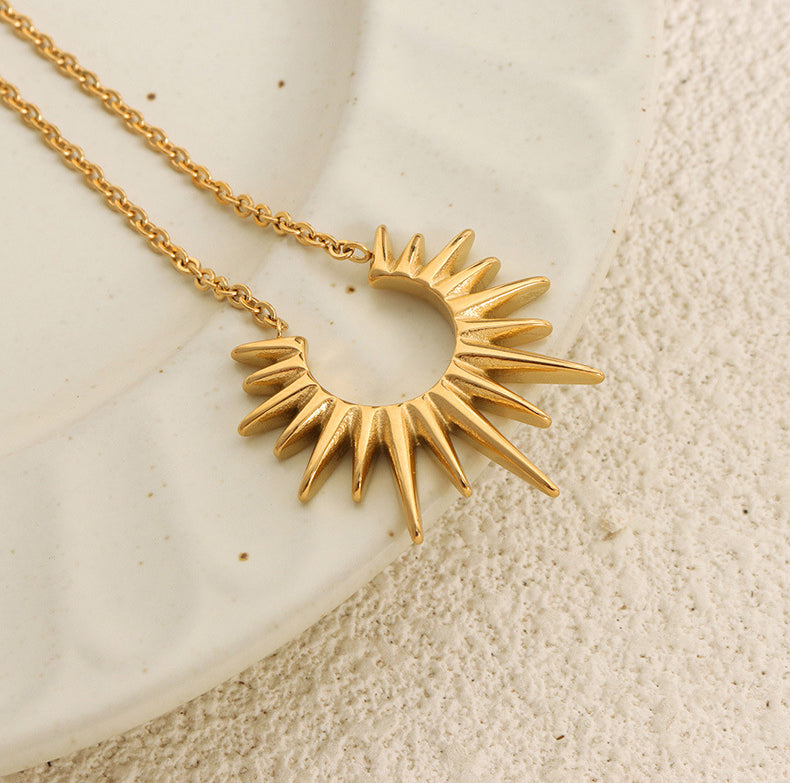 18K gold trendy and fashionable C-shaped star design simple style necklace deb6b24a-a218-4e5d-beab-cf2c2e4f3b47 Artshiney