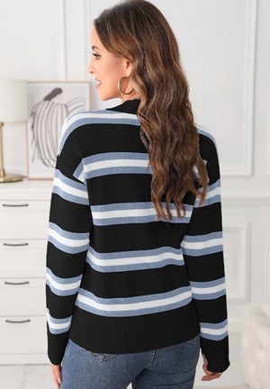 Striped Button Down Long Sleeve Cardigan deb937b7-9f8f-4c6b-baab-40e28273896b-Max Glownestbest