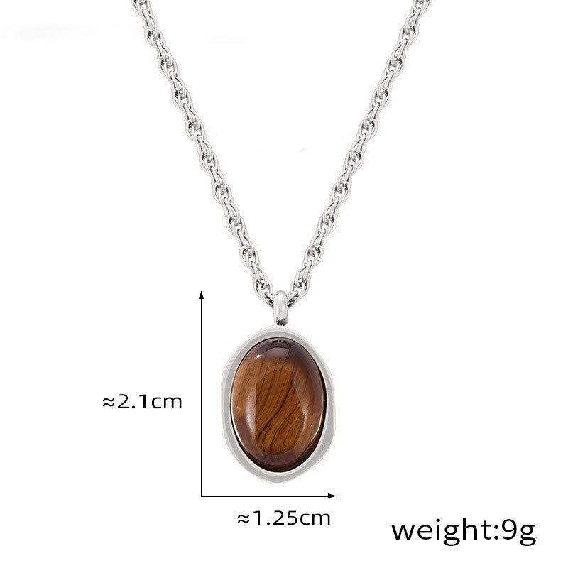 18K gold exquisite and noble geometric inlaid gemstone design simple style pendant necklace df2e412a-65af-49e3-b1b3-9a619ff56062 Glownestbest