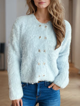Heart Button Round Neck Cardigan Mint Blue One Size df32c1de-59df-435f-98bf-fb61e907de8c-Max Glownestbest