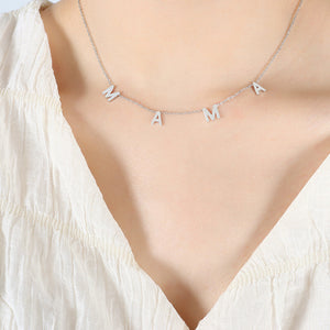 18K gold simple and elegant letter "MAMA" design light luxury style necklace Silver dfc733d2-5d06-4a68-8ba4-ca8ebab5a9c8 Artshiney