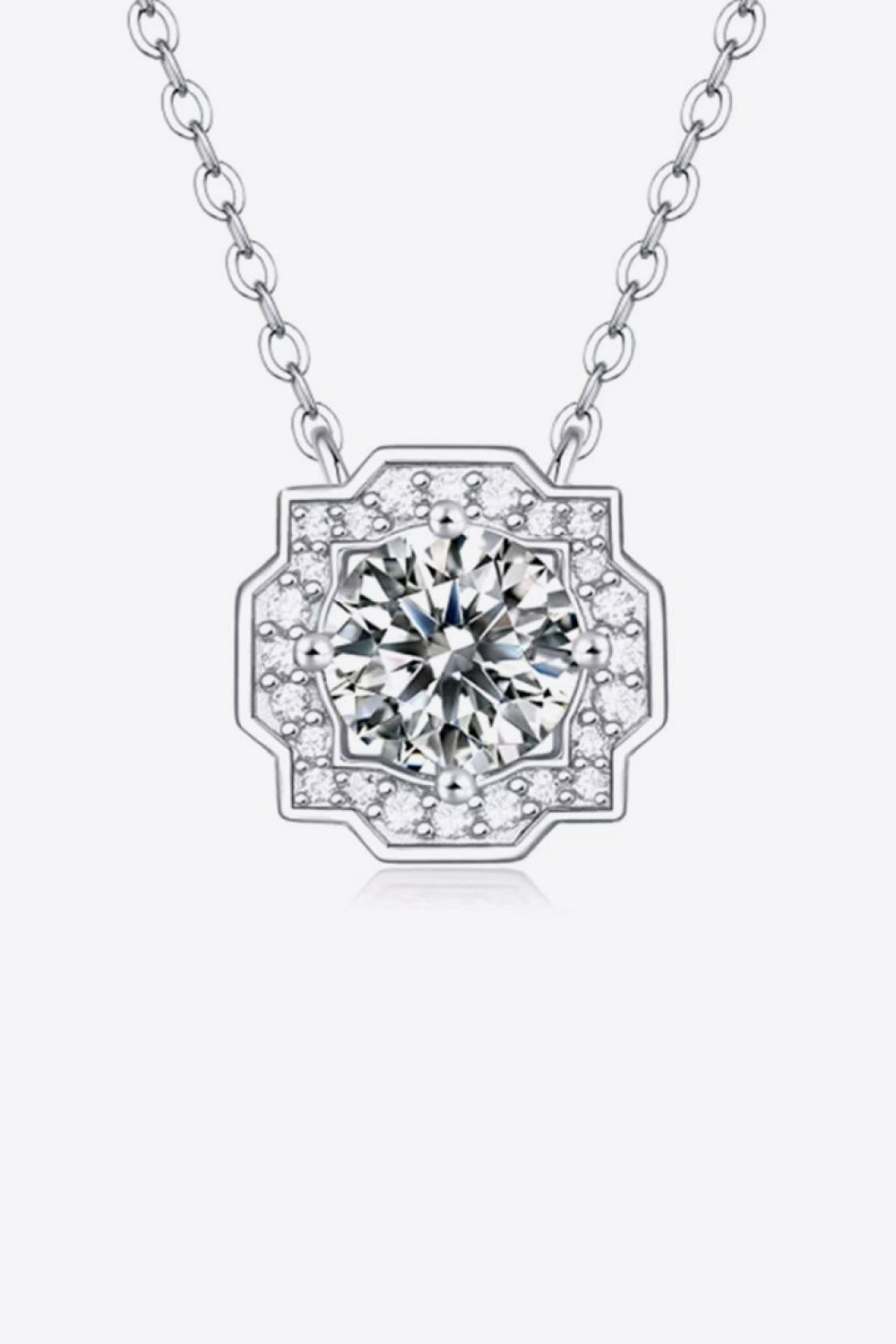 1 Carat Moissanite Flower Shape Pendant Chain Necklace dfca3cb4d945464cb564709b88c02d35-Max Trendsi