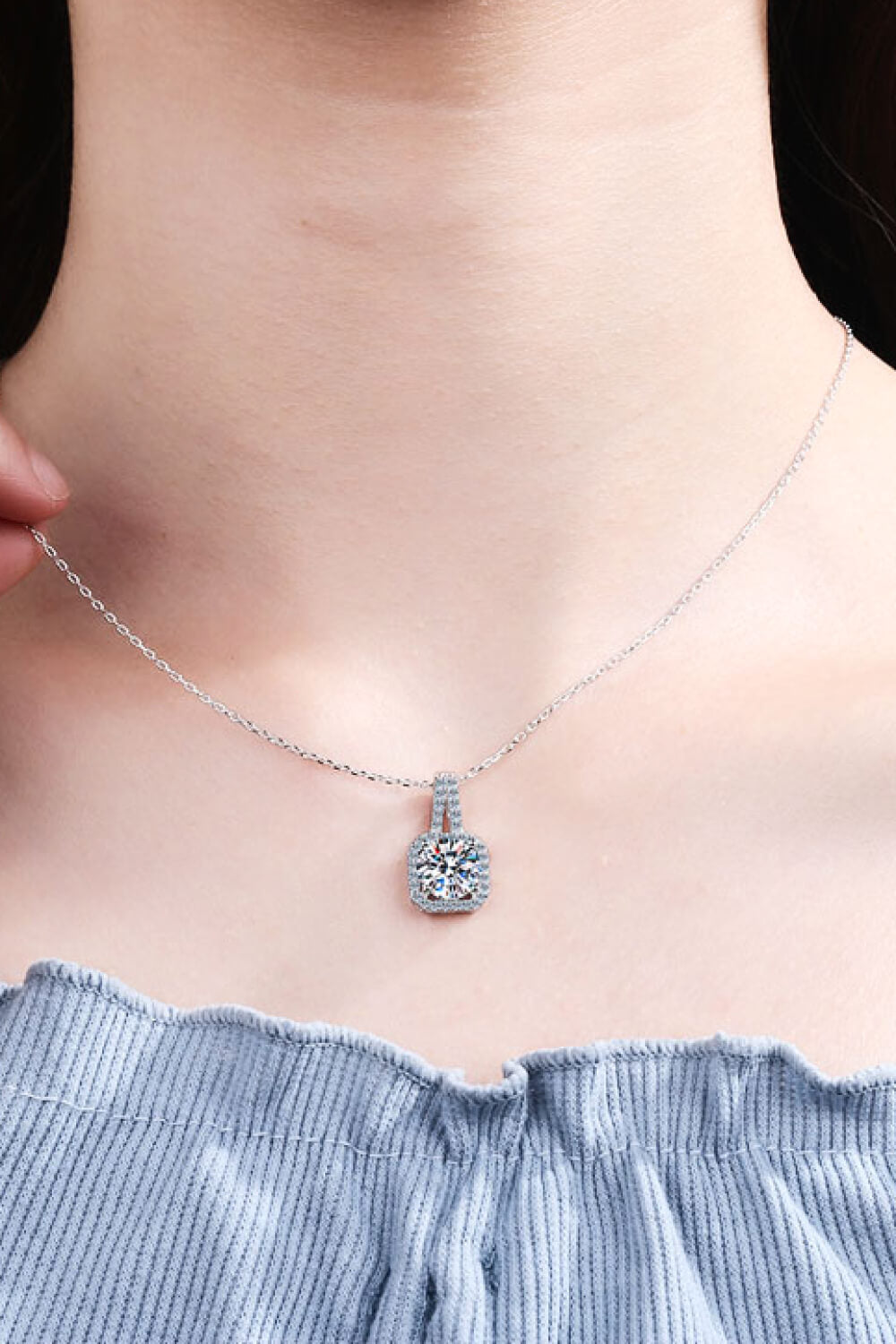 Adored 1 Carat Moissanite Necklace dfd7bc057dfb4dbbbf887371f9e718de-Max Trendsi