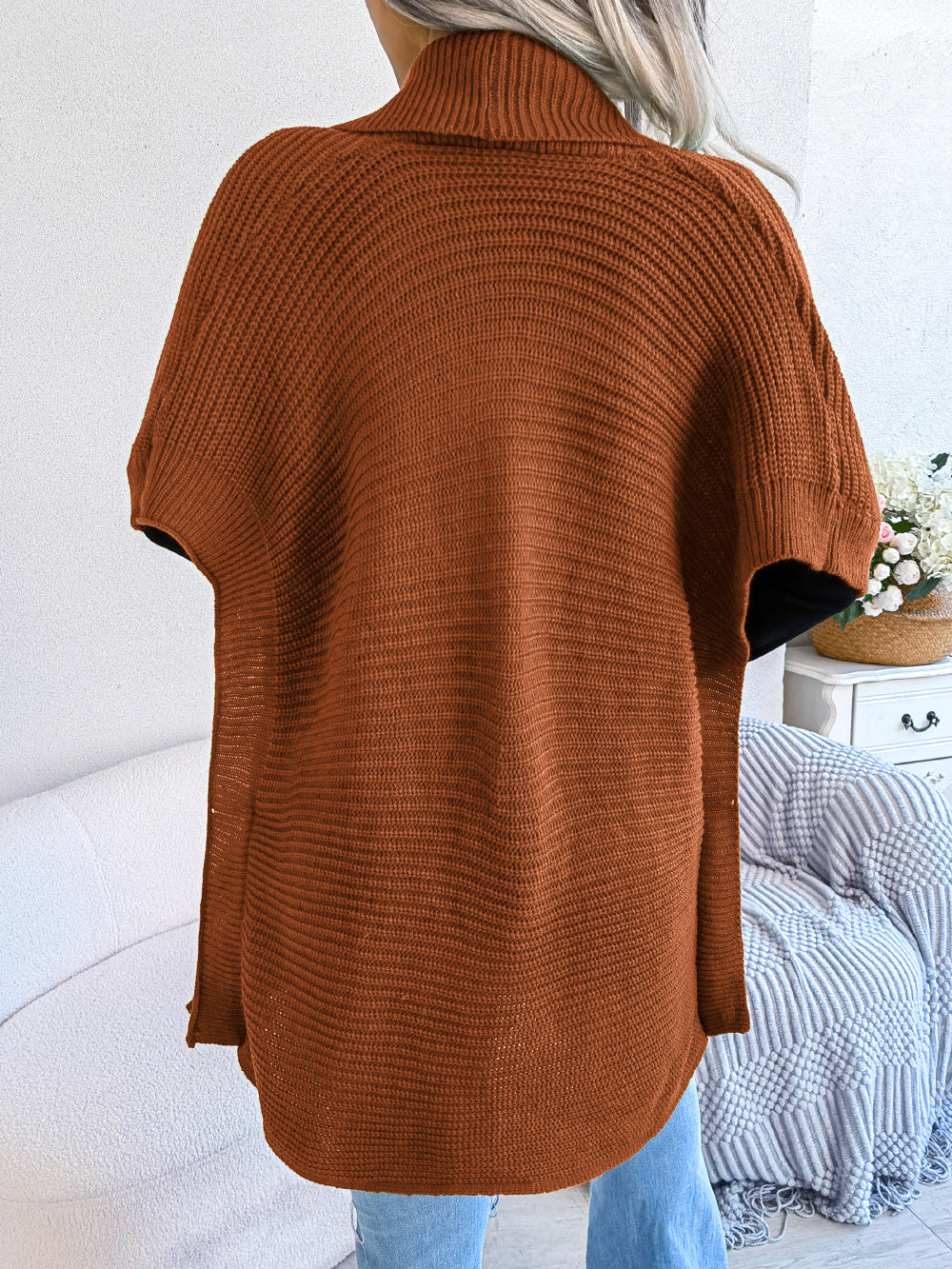 Glownestbest® | Horizontal Ribbing Open Front Slit Cardigan e038ed30d22246beb4ed8b374008255d-Max Glownestbest