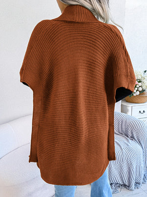 Glownestbest® | Horizontal Ribbing Open Front Slit Cardigan e038ed30d22246beb4ed8b374008255d-Max Glownestbest