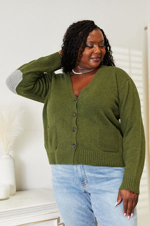 Heimish Full Size Long Sleeve V Neck Button Down Cardigan e0fb6880a7044ce6bb5e5b8287b52c55-Max Glownestbest