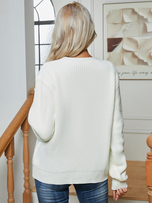 Button Up V-Neck Long Sleeve Cardigan e2191eafd4944089a372aaa288c5aa3c-Max Glownestbest
