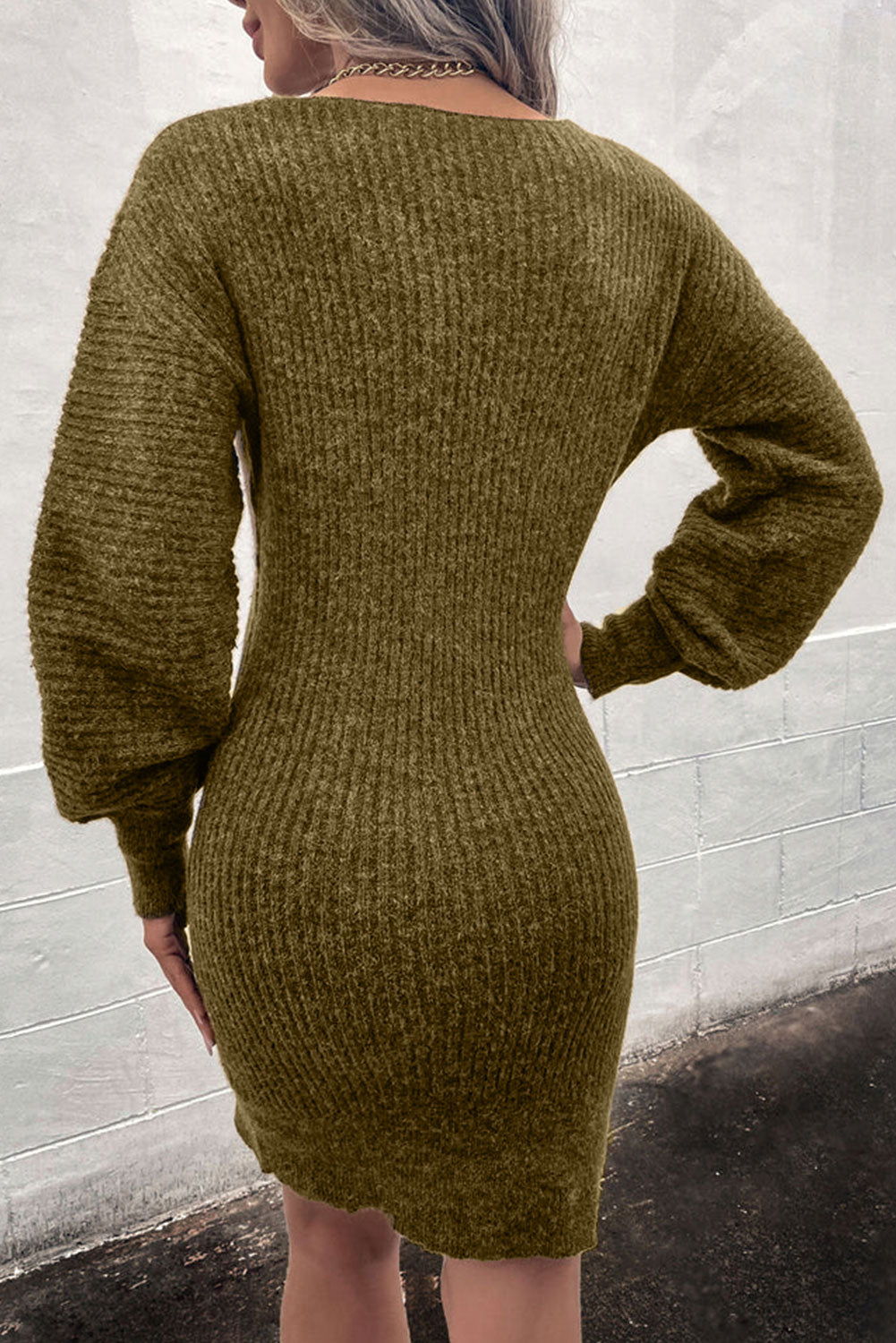Ribbed Long Sleeve Sweater Dress e22a8c73c26f47938defccc4add7be5b-Max Glownestbest