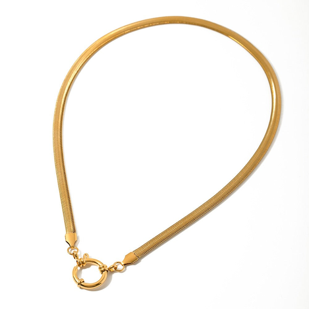 18K Gold Simple Snake Chain Necklace e28014fc-7ce8-4c1f-8aa0-909a418a935c Glownestbest
