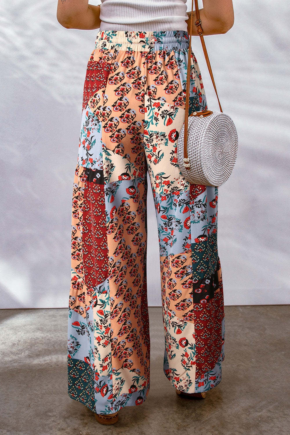 Full Size Drawstring Printed Wide Leg Pants e34be7be-5df4-44fd-a506-6eb36986831d-Max Trendsi
