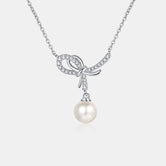 Natural Pearl Pendant Moissanite 925 Sterling Silver Necklace Silver One Size e396a3c8-67df-4ef4-97a2-07b6b4bbb528-Max Trendsi