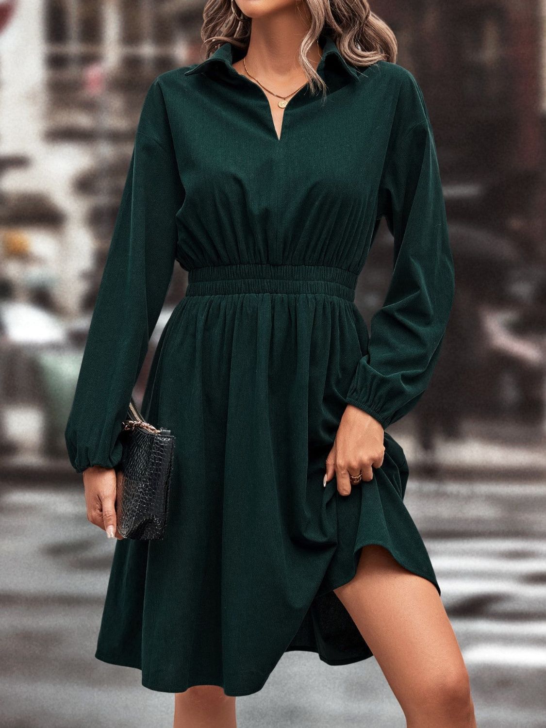 Smocked Johnny Collar Long Sleeve Dress e3b7badd-b6c3-4d93-bb79-bd1c9e9ca313-Max Glownestbest