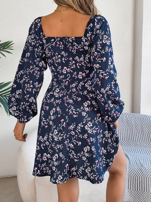 Printed Sweetheart Neck Balloon Sleeve Mini Dress e48b7ab2-8644-416b-889c-e09d29500f1d-Max Glownestbest