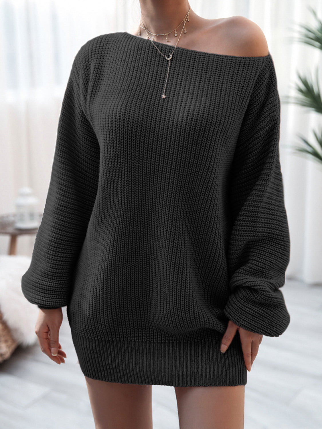 Rib-Knit Mini Sweater Dress e4a125d42b714b95b7022215d26e727f-Max Glownestbest