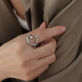 18K Gold-Plated Irregular Open Ring Silver 7 e4b13e2c-b94f-42fa-b28c-779c60d42ab6-Max Trendsi