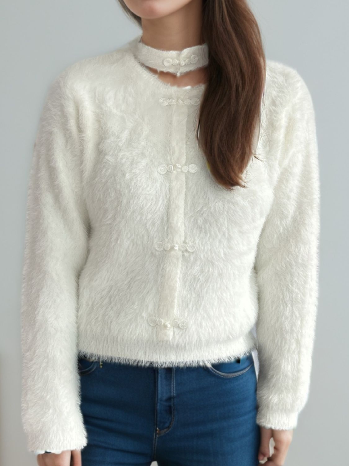 Cutout Knot Button Long Sleeve Cardigan White One Size e4c959a5-6de1-442d-be96-d3a22294ea91-Max Glownestbest