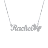 Beautiful Butterfly Custom Name Necklace Silver e50e31c5-f6a7-4787-9ee5-eb0a6c966816 Artshiney