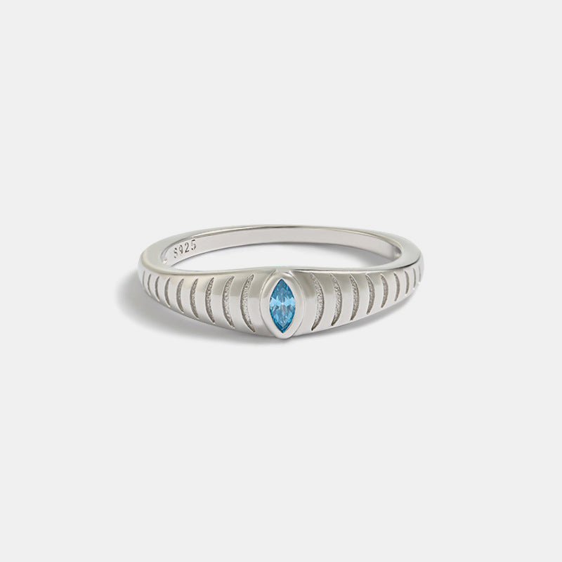 925 Sterling Silver Inlaid Zircon Ring Silver e557b2d8-c034-45f7-aaab-8ffd78ea44a5-Max Trendsi