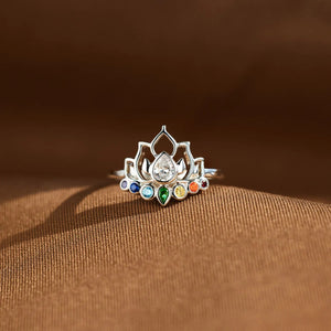925 Sterling Silver Inlaid Zircon Lotus Shape Ring e56a7c04-7830-45eb-9402-e6e312a31be3-Max Trendsi