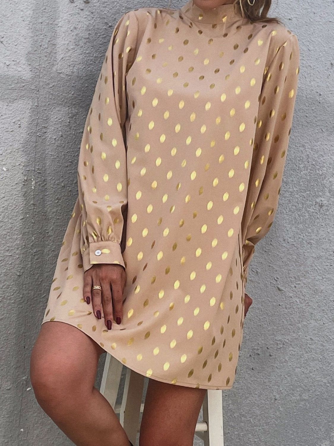 Printed Mock Neck Long Sleeve Mini Dress e59d1d59-a768-4235-9d84-c85225ef5e1b-Max Glownestbest