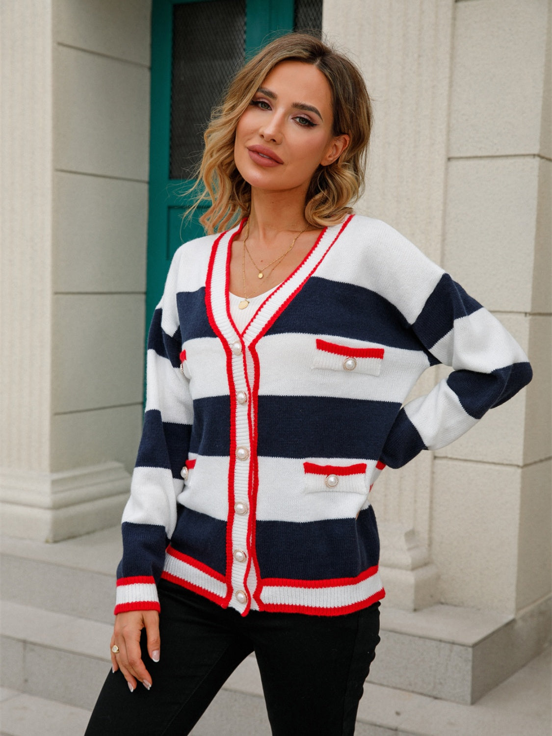 Angel Wings Striped Button Down Cardigan e5d356a064f74a55bb27f63c7c0bee19-Max Glownestbest