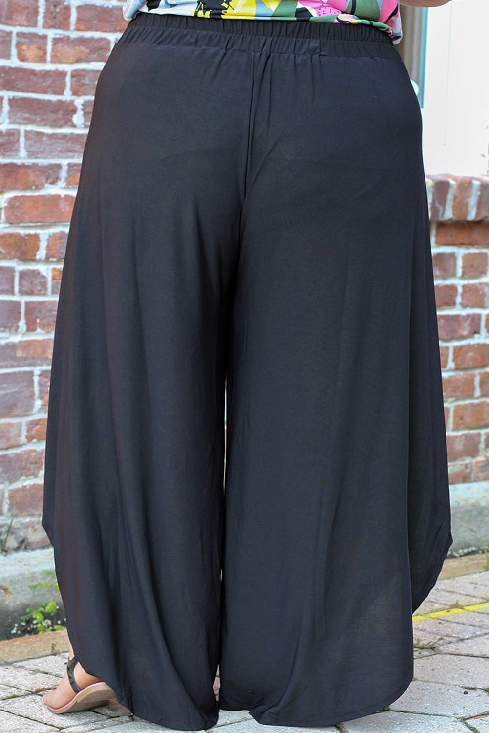 Plus Size Tie Front Wide Leg Pants e616e8f55752491cae248a4c7db83daa-Max Trendsi