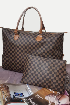 Checkered Two-Piece Bag Set e6f0d8a645734e3db48c362832c91e19-Max Trendsi