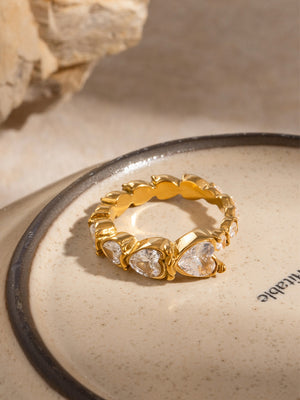 Stainless Steel Heart Rhinestone Ring e70a8d7b-ceb3-40eb-9f0d-effc90af02a4-Max Trendsi