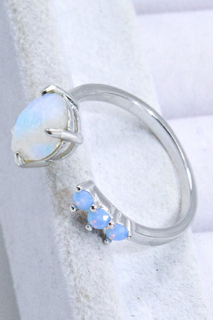 18K Rose Gold-Plated Moonstone Open Ring e7556586931941e08da146b780f763bc-Max Trendsi