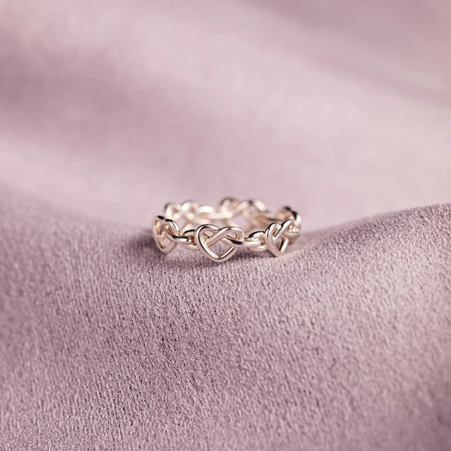 Knotted Hearts 925 Sterling Silver Open Ring e773112e-8396-4e27-8188-9933496f7171-Max Trendsi