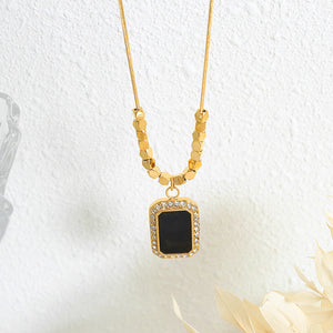 18K gold fashionable simple irregular baguette gem-set diamond and geometric square design versatile necklace e7d2bca6-45b3-4faf-86d4-cc3e22049e8a Artshiney