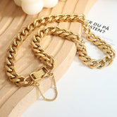 18K Gold Thick Chain Hip Hop Tassel Necklace Bracelet Set e80c7efd-8eb9-4f48-b2ae-617881ad51b9 Artshiney