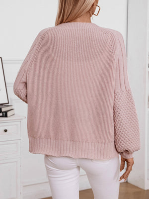 V-Neck Button Up Raglan Sleeve Cardigan e855833d-8ad8-4582-8e5e-6206f6db22ea-Max Glownestbest