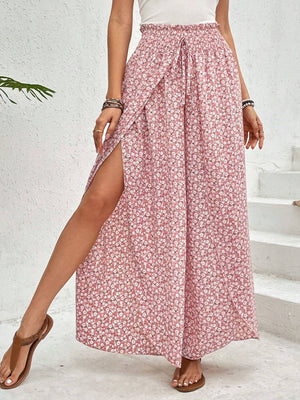 Tied Printed Wide Leg Pants e8920154-6e7b-45d6-aecb-3db08446b396-Max Trendsi
