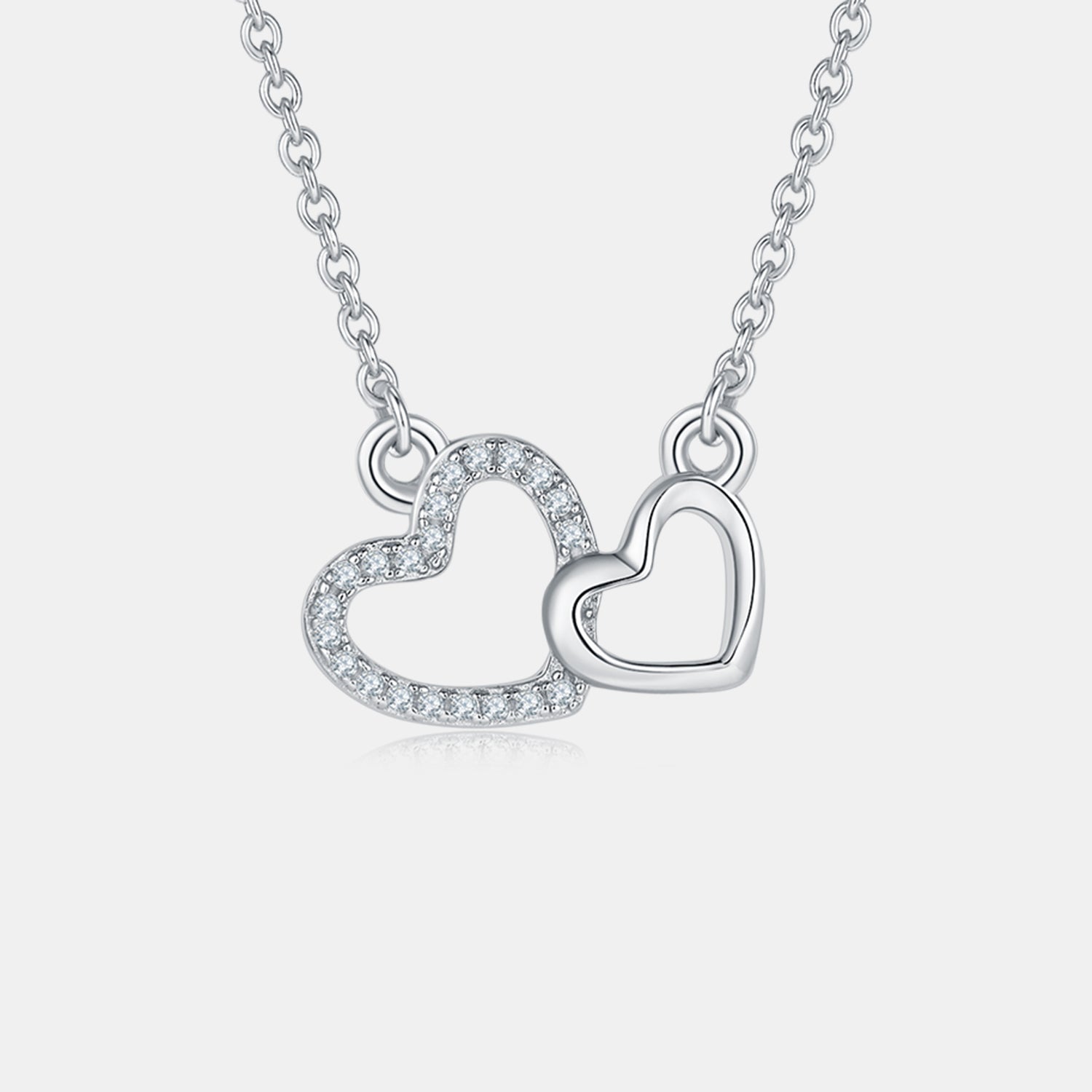Moissanite 925 Sterling Silver Heart Necklace e8a13859-37b7-4174-a1be-065e91b4b856-Max Trendsi