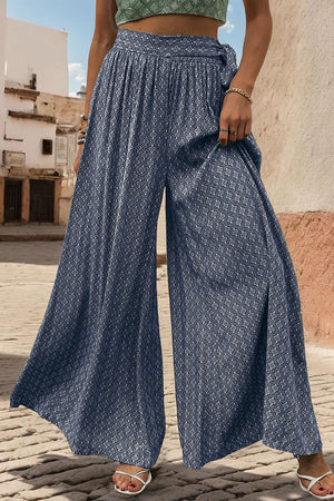 Perfee Printed Tied Wide Leg Pants e91b9476-caaf-445c-8365-631d3e9e2383-Max Trendsi