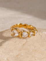 Stainless Steel Heart Rhinestone Ring White 7 e94f7b38-7fd1-4fde-ae7d-8ff6f8cece4b-Max Trendsi