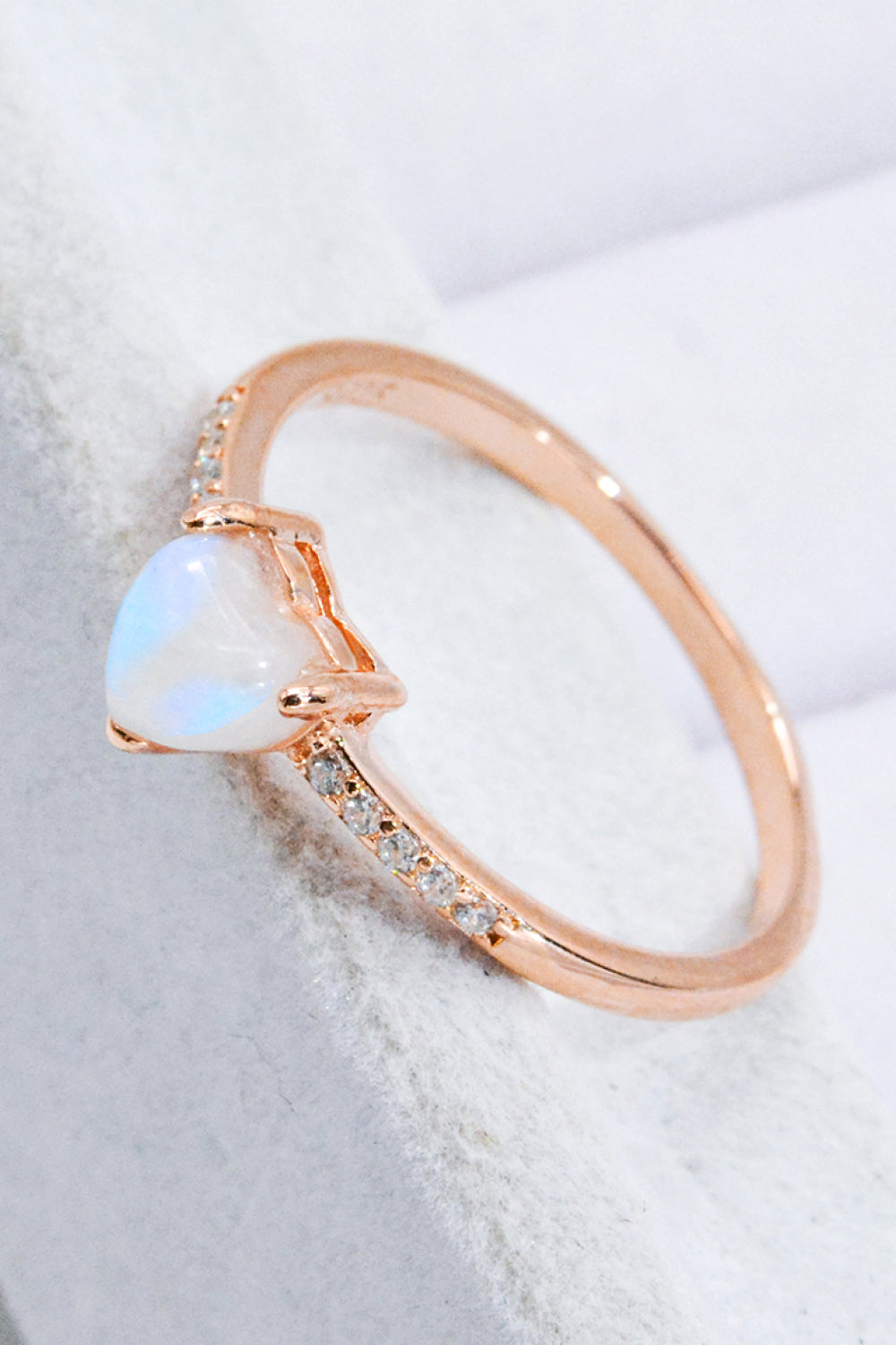 Natural Moonstone Heart 18K Rose Gold-Plated Ring e99ff1640cad466ebbbe49c084560401-Max Trendsi