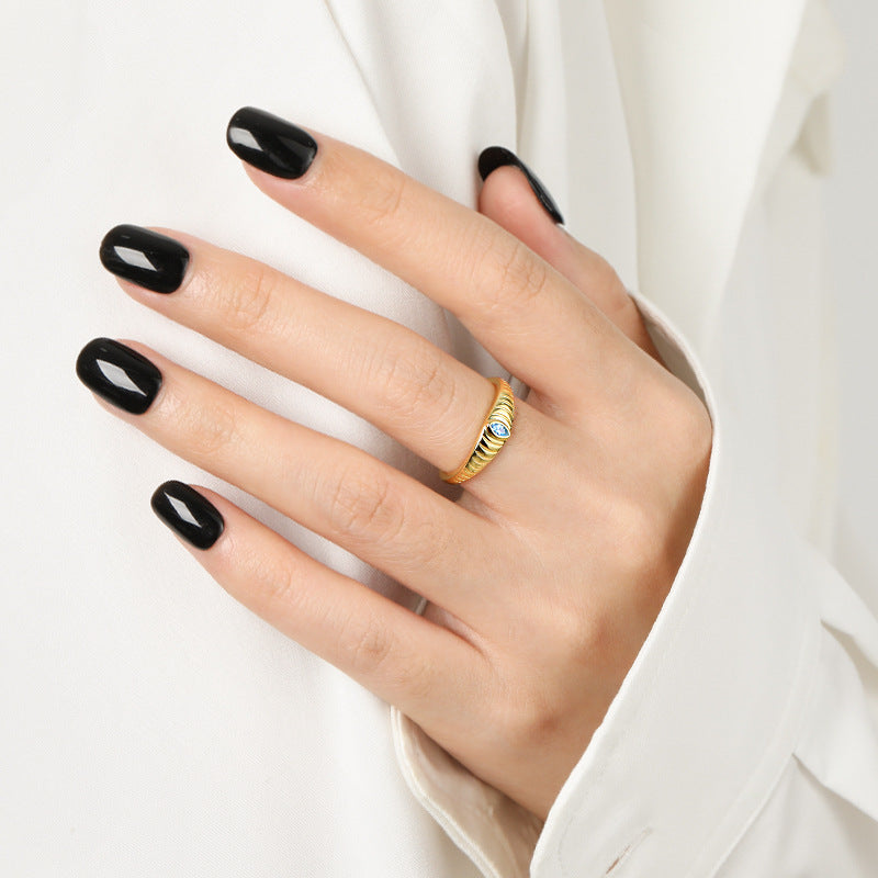 925 Sterling Silver Inlaid Zircon Ring ea0fb0ae-3ea8-4275-829e-45cb4d1748ea-Max Trendsi