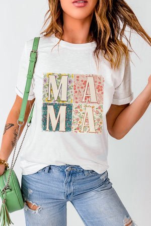 Glownestbest ® | MAMA Round Neck Short Sleeve T-Shirt eadcfe97-5b68-4756-990c-506f924db320-Max Glownestbest