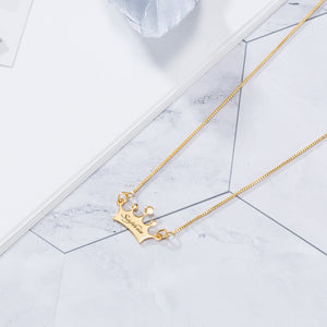 Noble Crown Lettering Custom Name Necklace eb006d78-295b-4bd4-b851-bc6030081f1a Artshiney