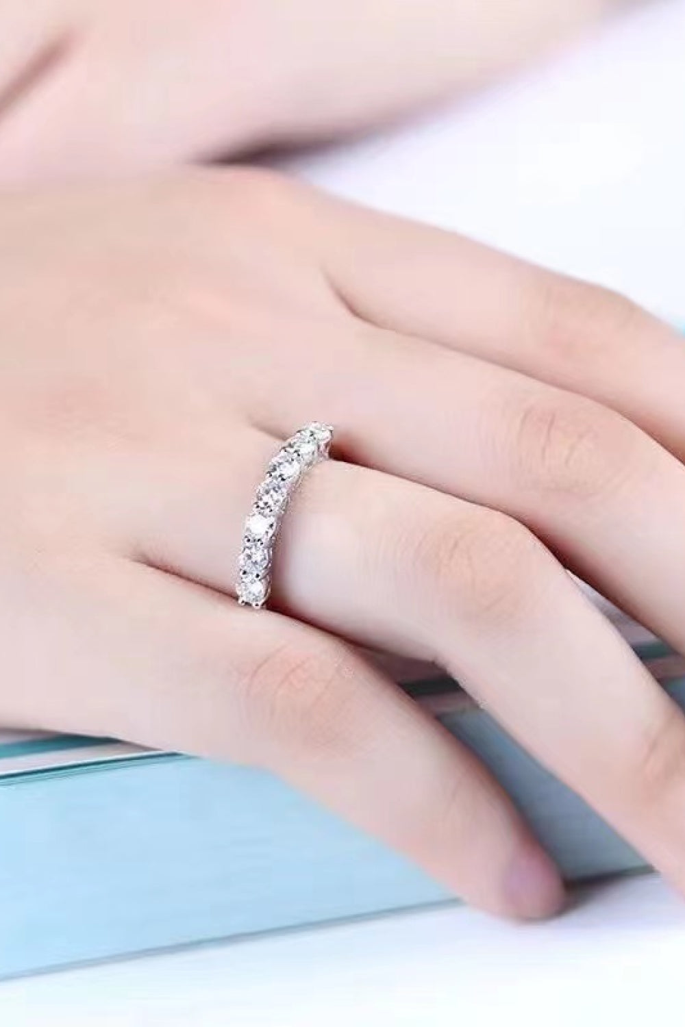 Charming Moissanite 925 Sterling Silver Ring eb1a1a95f6db4a0a9c90da5251f02428-Max Glownestbest